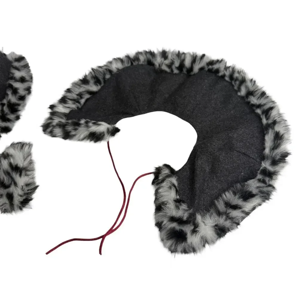 American Girl Doll Nellie Holiday Coat Hat & Mittens Faux Fur Animal Print Box